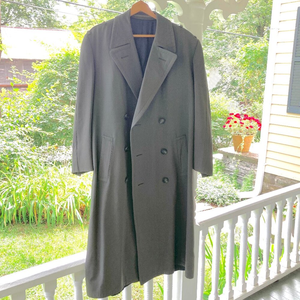 Vintage Army Gabardine Overcoat, Men's